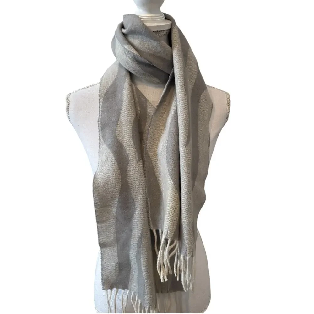 Charming Charlie Cashmere Scarf Gray Animal Print